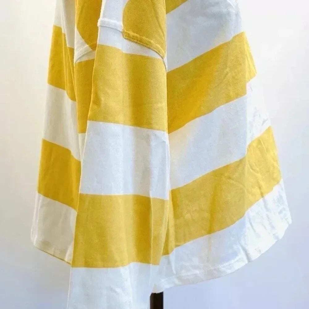 NWT SO Juniors Long Sleeve Pullover Collared Neck Striped Yellow Shirt Size XL - Picture 9 of 12